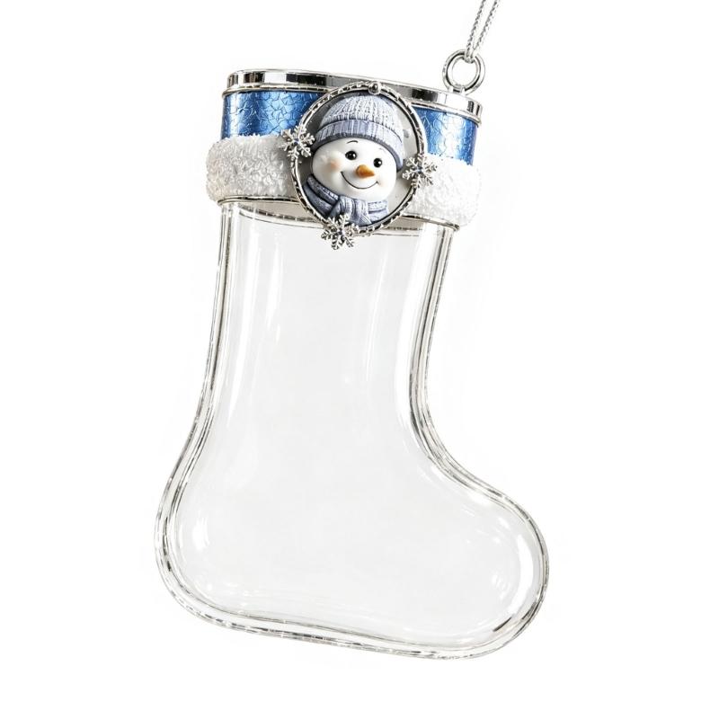 Christmas Stocking Hanging - Enfeite transparente E8BD estilo meia para