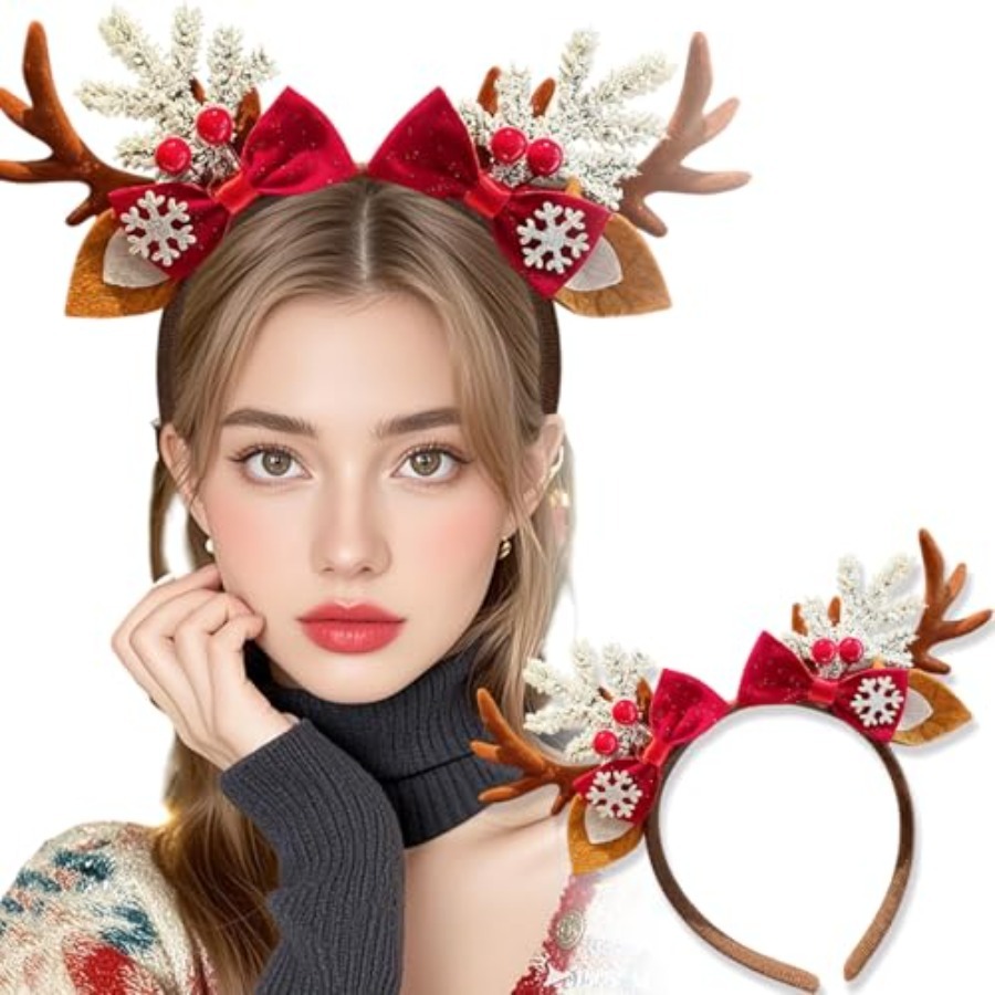 Reindeer Antlers Headband - Tiara de Natal Fofa para Mulheres