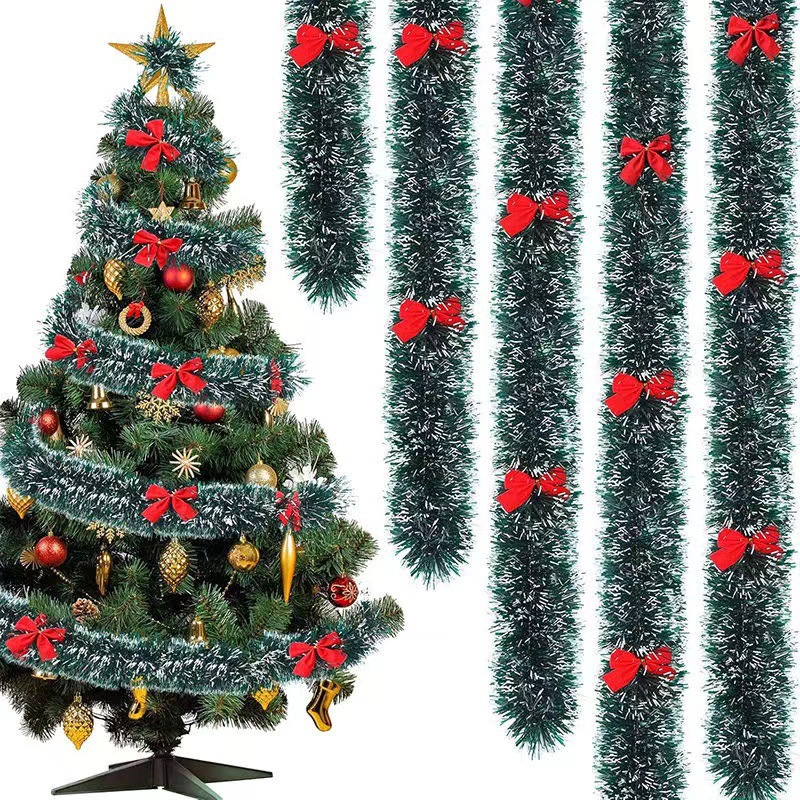 Tinsel Garland Decoration - Guirlanda de Natal Artificial com Laço