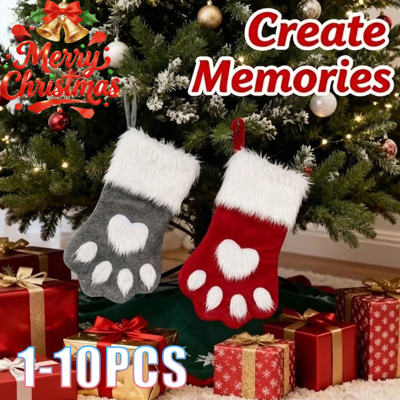 Christmas Stocking Hanging - 1-10 Peças de Meias de Natal